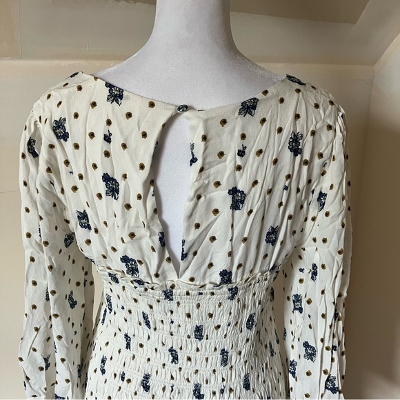 Free People Two Faces Floral Mini Dress in Tea Combo size Large - Picture 5 of 9